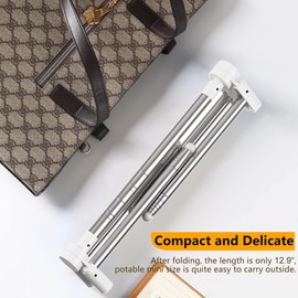 ANLEBUY Portable Garment Rack, Folding Clothes Rack, Collapsible Clothing Rack for Dance, Travel, Camping, Laundry, Indoor, Outdoor, Drying, RV, Mini Compact Racks White + 3 Foldable Clothes Hangers