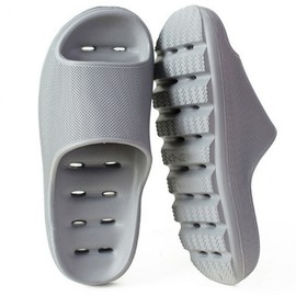 EVA soft discoloration slippers bathroom slippers bathroom slippers for men Gray 2ea