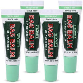 Vermont's Original Bag Balm Moisturizing Lip Balm with Vitamin E | Pack of 4 0.3oz Tubes (4 Pack, Fresh Mint)