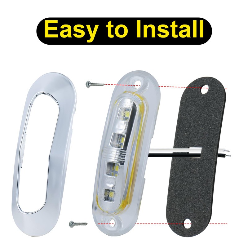PSDRIQQ 20Pack 3.7 Inch 4 LED Marine Boat Interior Lights,
