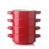 Sweejar Ceramic Soup Bowls with Double Handles, 20 Oz Stacked