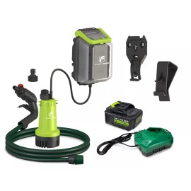 FLUENTPOWER Cordless Submersible Rain Barrel Water Pump Kit 18V Battery Operated
