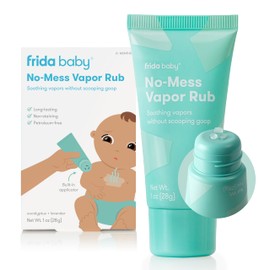 Frida Baby Frida Baby No-Mess Vapor Rub, Baby Vapor Rub for Chest, Neck, Back + Foot,Non-staining, Petroleum-Free Hands-Free Applicator Tube, Soothing Eucalyptus & Lavender for Sleep