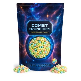 Comet Crunchies, Crunchy Freeze Dried Candies, Mini Fruit Hard Candy, 2.4 Ounces