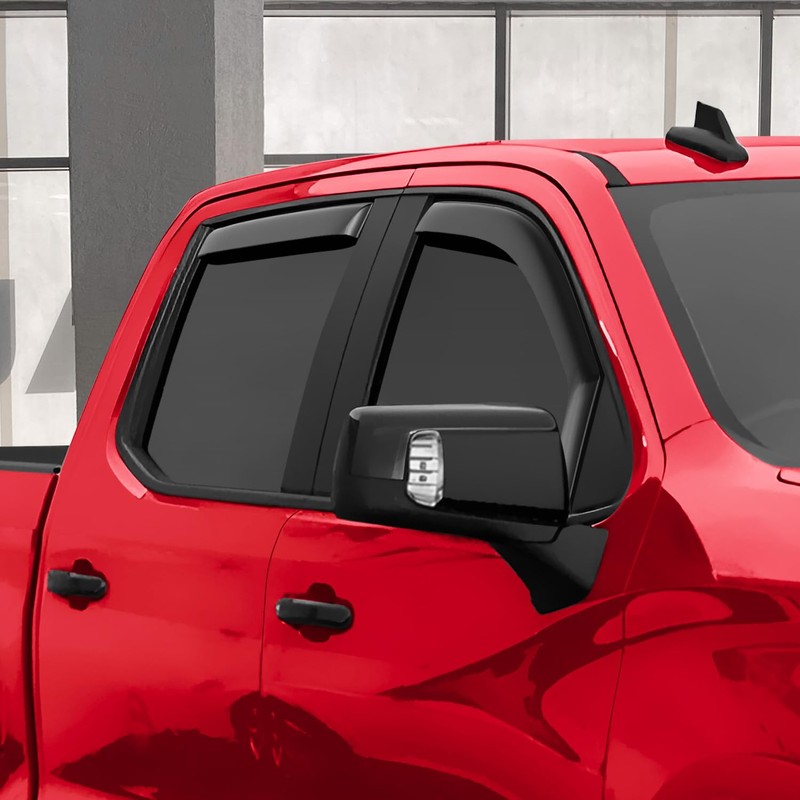 Voron Glass in-Channel Extra Durable Rain Guards for Chevy Silverado/GMC