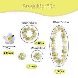 Vimmvid Pack of 10 Hawaii Chains Flower Chain Set, Flower Necklaces Hawaii Outfit Women's Decorative Flower Chains Flower Wreath Hair for Carnival Christmas New Year Cheerleading Beach Wedding