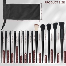 Professional 13 Piece Foundation Concealer Brush Set with Storage Bag for Makeup, Synthetic Makeup Brushes for Powder Foundation Concealer Eyeshadow Blush Highlighter Contour Makeup Brushes (Pink)