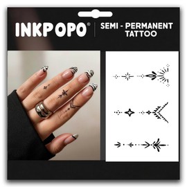 INKPOPO 3 Sheets Finger Semi Permanent Temporary Tattoos for Women 122