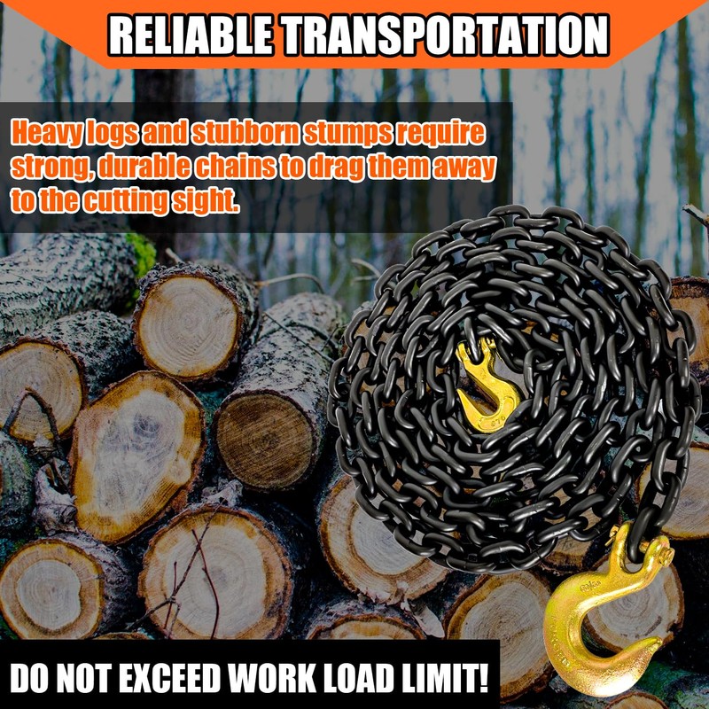YATOINTO Grade 80 Log Chain 3/8'' X 14 Feet with