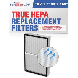 LifeSupplyUSA True HEPA Filter Replacement Compatible with Sears Kenmore 83195 F-K3 Filter fits 83254 83396 85254 Air Purifiers (2-Pack)
