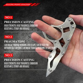 Pocket Tool keychain multi tool Stainless Steel Keychains Window Breaker Gift for Christmas, Men, Women, Valentine's, Birthday, Father's Day (1, Silver)