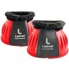 LEXNEL Rubber Bell Boots, Durable Bell Boots for Horse – Superior Hoof Protection and Comfort 1 Pair (Red, Small)