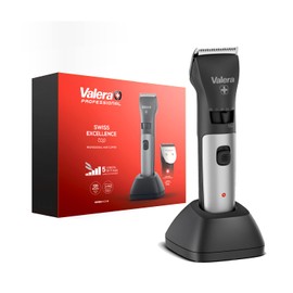 Valera, Swiss Excellence Top, 46mm Durablade Blades, 5 Cutting Levels, 6 Spacing Combs, Cordless or Power Pack Operation, Battery Included, 100-240 V, Black