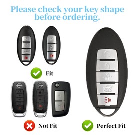 Key Fob Cover with Keychain for Nissan TPU Key Case Compatible with Altima Maxima Sentra Rogue Pathfinder Murano Armada Versa 5 Buttons Key Fob Protector