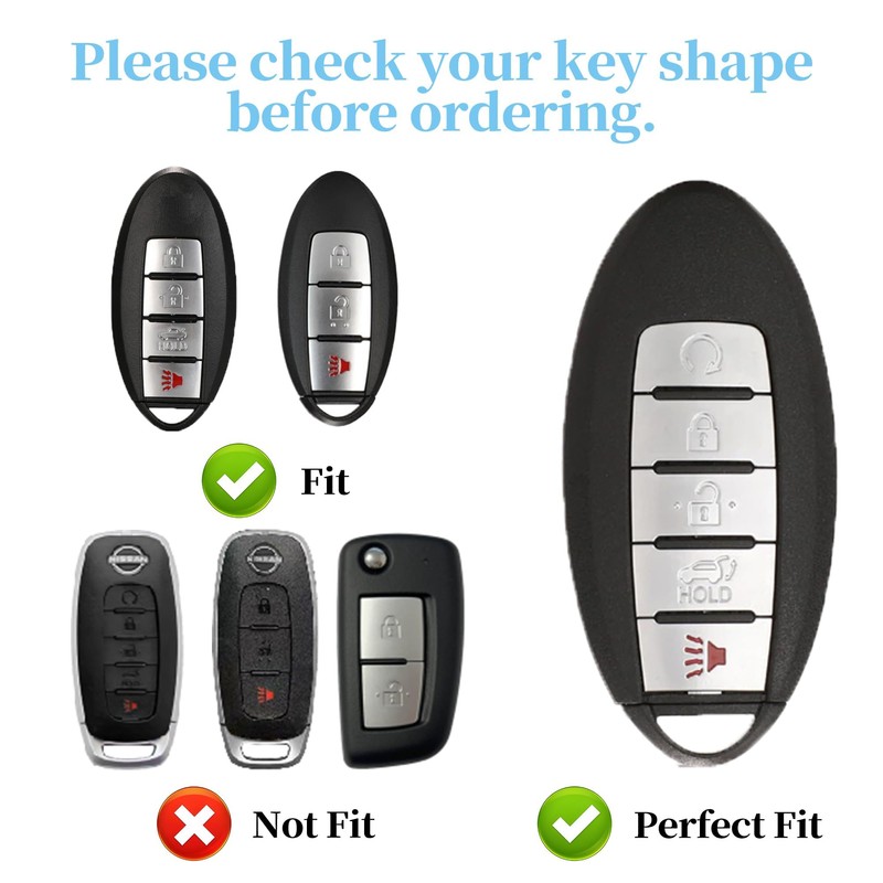 Key Fob Cover with Keychain for Nissan TPU Key Case