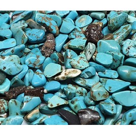 Perlin - Pack of 1000 Turquoise Gemstone Beads 4 mm ~ 8 mm Tumbled Stone Chip Gemstones Semi-Precious Stone Jewellery Beads Turquoise Beads for Cabachon Decoration DIY Chain