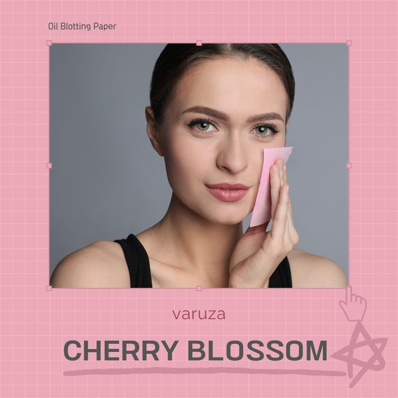 [100 Counts + Mirror Case] Cherry Blossom Natural Oil Blotting