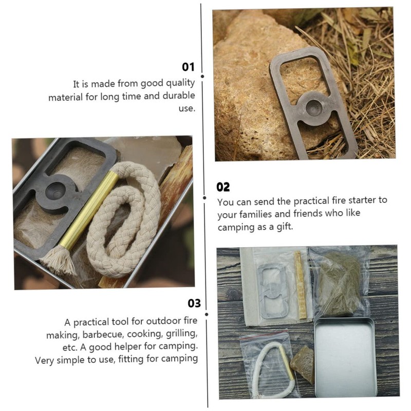 Sosoport Flame Fire Rope Cotton Rope Set Survival Fire Starter