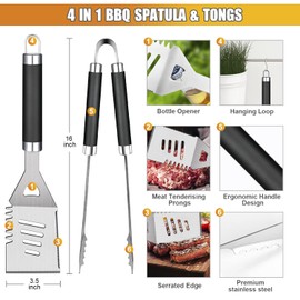 Cifaisi BBQ Grill Accessories Set, 38Pcs Stainless Steel Grill Tools Grilling Accessories with Aluminum Case, Thermometer, Grill Mats for Camping/Backyard Barbecue, Grill Utensils Set for Men Women