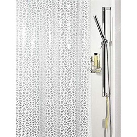 Spirella Galet PEVA Plastic Shower Curtain Opaque, 180 x 200 cm, White