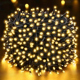 Lycklig Cluster Lights Christmas, 800 Led Christmas Lights 78.7FT Fairy Lights Green Wire 8 Modes Cluster Lights Timer Remote Plug in Twinkle Fairy Lights for Bedroom Xmas Tree Garland Window Party