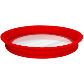 Dough EZ 10-Inch Round Non-Stick Silicone Glass Bottom Pie Pan, Oven Safe Up to 450° F, Dishwasher Safe, BPA Free