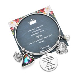 Vonluxy Inspirational Charm Bangles Bracelets for Women-Memorial Gifts Adjustable Stainless Steel Engraved Womens Bracelets Mothers Day Gifts from Daughter
