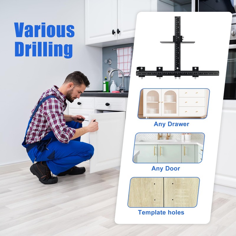 Cabinet Hardware Jig,Aluminum Alloy Cabinet Door Handle Jig for Handles