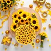 100 Pcs Mini Yellow Artificial Flower Heads Fake Sunflower Decorative