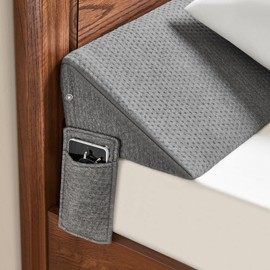 IFNOW Twin Size(40"x7.5"x10") Bed Wedge Pillow for Headboard, Mattress Gap Filler(0-8"), Bed Wedge for Gap Between Your Headboard and Mattress Dark Grey