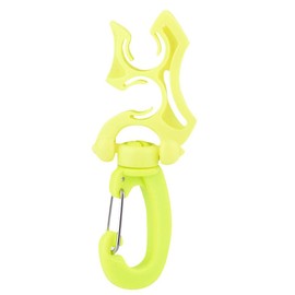 Keenso Scuba Diving Double Hose Holder with Clip, Scuba Diving Double BCD Hose Holder Clip Regulator Retainer Buckle Hook for Dive Snorkeling(Yellow)