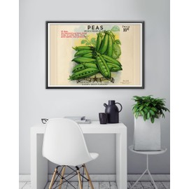 Green Peas Seed Packet POSTER! (up to 24" x 36") - Vintage Style - Kitchen - Garden - Vegetable (11" x 14")