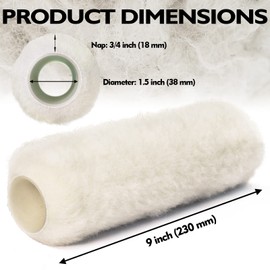 Paint Roller Covers 9 Inch x 3/4" Nap, 20 Pack, Lambswool Roller Covers for Paint Rollers, Naps for Paint Roller Brush and Frame, Perfect House Painting Supplies for Textured Rough Surfaces