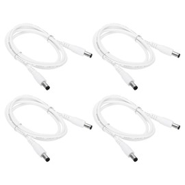 PATIKIL 3Ft Male to Male 5.5x2.1mm DC Power Extension Cable, 4 Pcs 24AWG Wire Adapter Connector Charging Cord for LED Strip DVR Router Camera, White