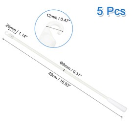 uxcell 5Pcs 17" Blinds Wand Replacement, Fiberglass Blinds Tilt Wand with Hook and Grip, Vertical Blinds Rod Stick for Window Curtain Opener Accessory, White