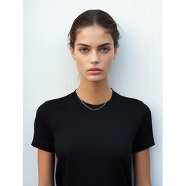 Silvora S925 Silver 3/5mm Ultra Thin Figaro Chain Women's Cuban, S925 Silver, Various Lengths, 36/45/51/56/61/66/71 cm, Silver Colours, Sterling Silver, 02-Type 3 mm