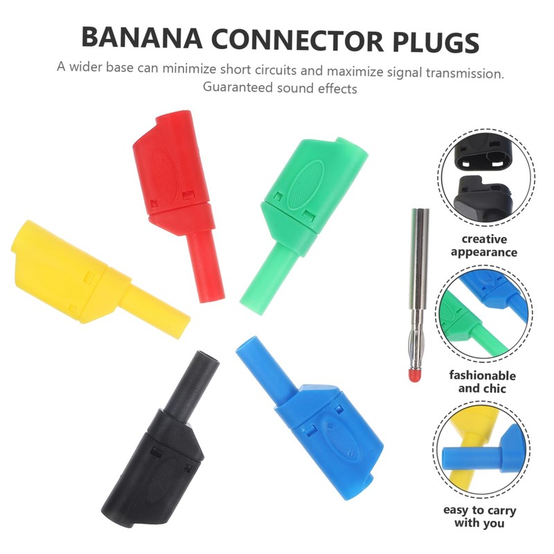 ULTECHNOVO 10pcs Metal Banana Plugs 4mm Insulation Test Plugs Banana