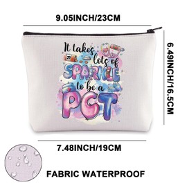 JNIAP PCT Nurse Makeup Bag Patient Care Technician Gifts PCT Tech Gifts It Takes Lots Of Sparkle To Be A PCT Zipper Pouch (Be A PCT)