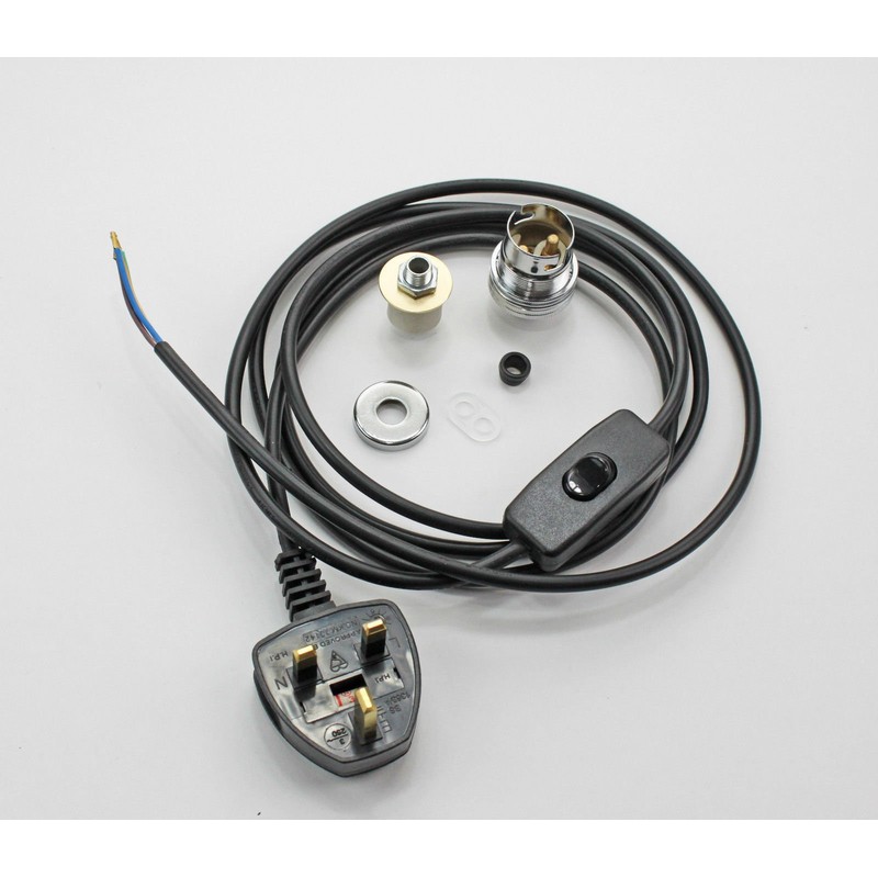 Bottle Lamp kit21 | 19-21mm Bung | Black Cable |