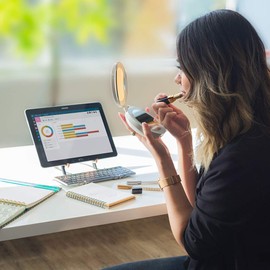 Zadro 4.5" Round LED Compact Mirror 10X/1X Travel Mirror with Lights and Magnification 3 AAA batteries LED Makeup Mirror