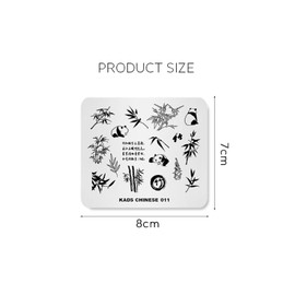 Rolabling Nail Art Stamping Plates Animal Panda Bamboo Pattern Chinese Style Stamping Templates Manicure Print Image Templates(CN011)