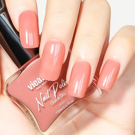 vieafenti Jelly Nail Polish Sheer Pink Quick Dry Clear Nail Polish Non-Gel Natural translucent Spring Color for Girls Women DIY Salon Manicure Nail Art 15ml