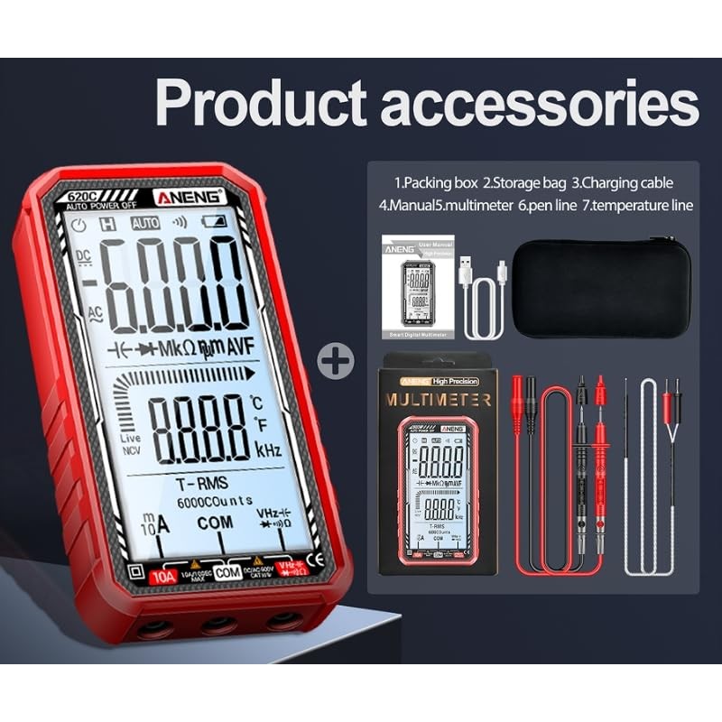 Digital Multimeter Tester, Smart Multimeter with Auto Ranging Digital Voltmeter