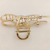 B/C Hair Claw Large Ribbon With Pearl (Gold)