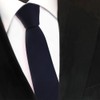 TigerTie - Slim Designer Tie in Plain Rips Patterned, Blue,