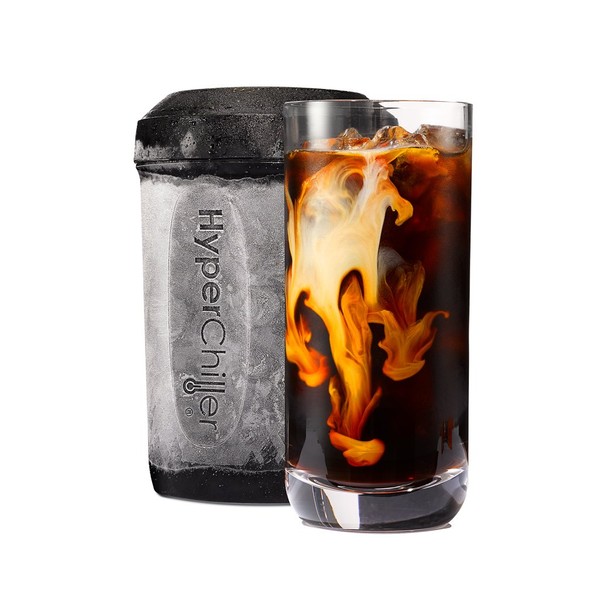 HyperChiller HC3 Patented Iced Coffee/Beverage Cooler, NEW, IMPROVED,STRONGER AND MORE DURABLE! Ready in One Minute, Reusable for Iced Tea, Wine, Spirits, Alcohol, Juice, 12.5 Oz, Black