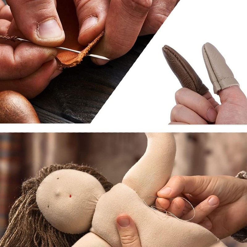 TAORAYO Thimble Finger Protector Craft Sewing Thimble Leather Sewing Tools