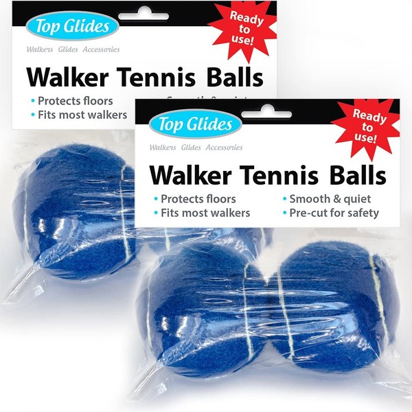 Top Glides Precut Walker Tennis Ball Glides - Dark Blue - 2 Pairs