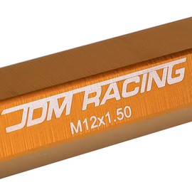 M12 x 1.5 Open End 20-Piece Aluminum Alloy Wheel Lug Nuts + Deep Drive Extension (Orange)