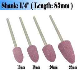 𝐋𝐮𝐨 𝐤𝐞 10 Pcs 85mm Extra Long Shank Rotary Grinding Stones - 1/4'' Round Shank Abrasive Stone Mounted Grinding Bits for Rotary Tools, Drill, Grinder
